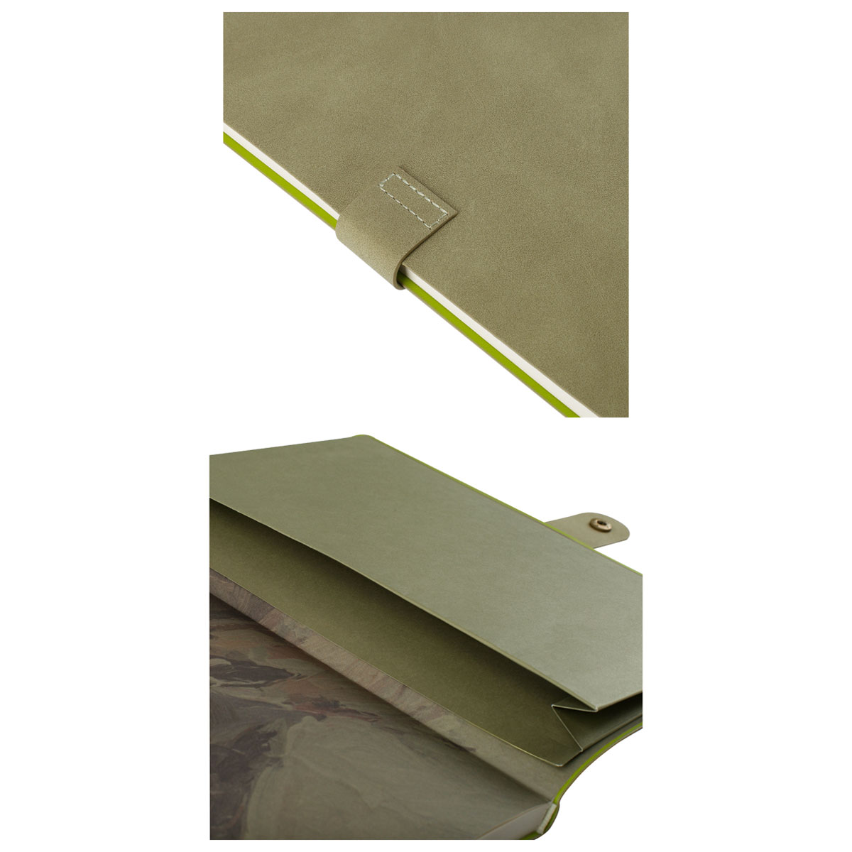 Записная книжка А5 80л., ЛАЙТ, кожзам, Greenwich Line «Outline. Cotton», с замком, тиснение фольгой, внутренний карман, блок в точку