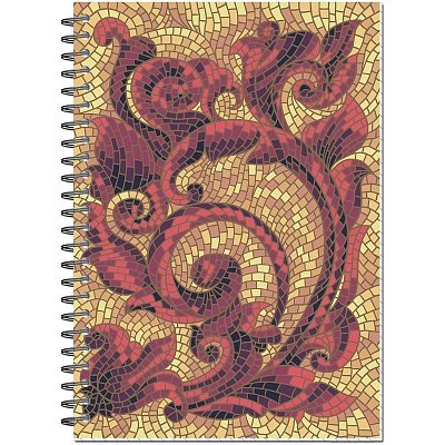 Бизнес-тетрадь Attache Мозаика красная А5 80 листов разноцветная в клетку на спирали (146×205 мм)