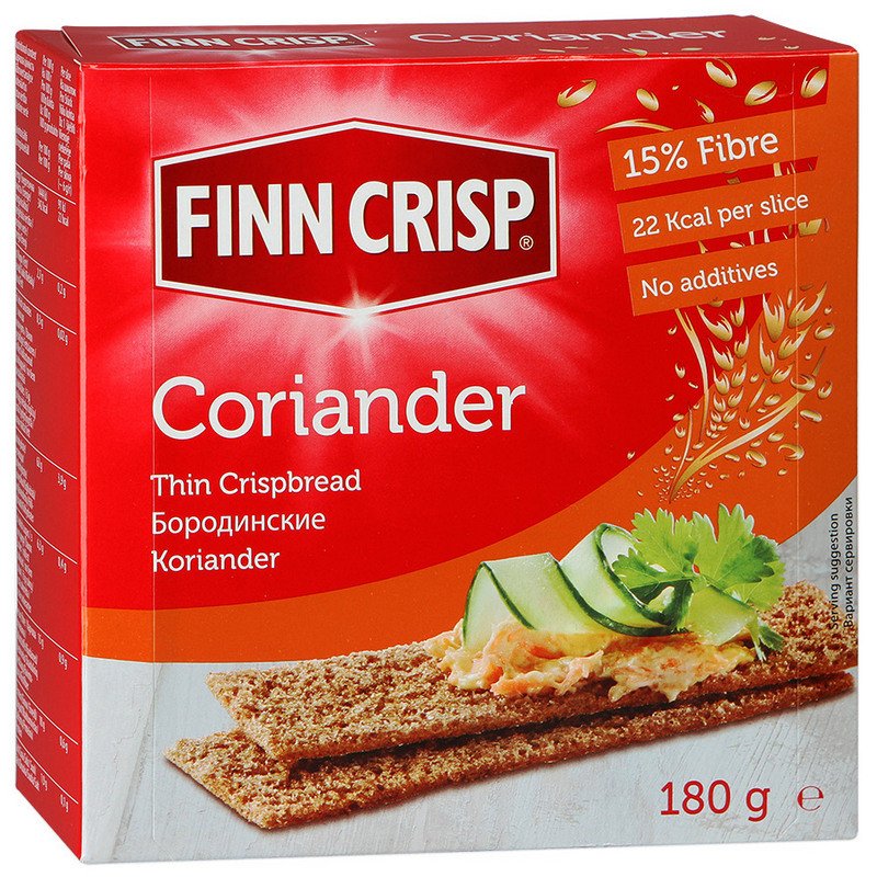 превью Сухарики FINN CRISP Coriander бородинские с кориандром 180 г