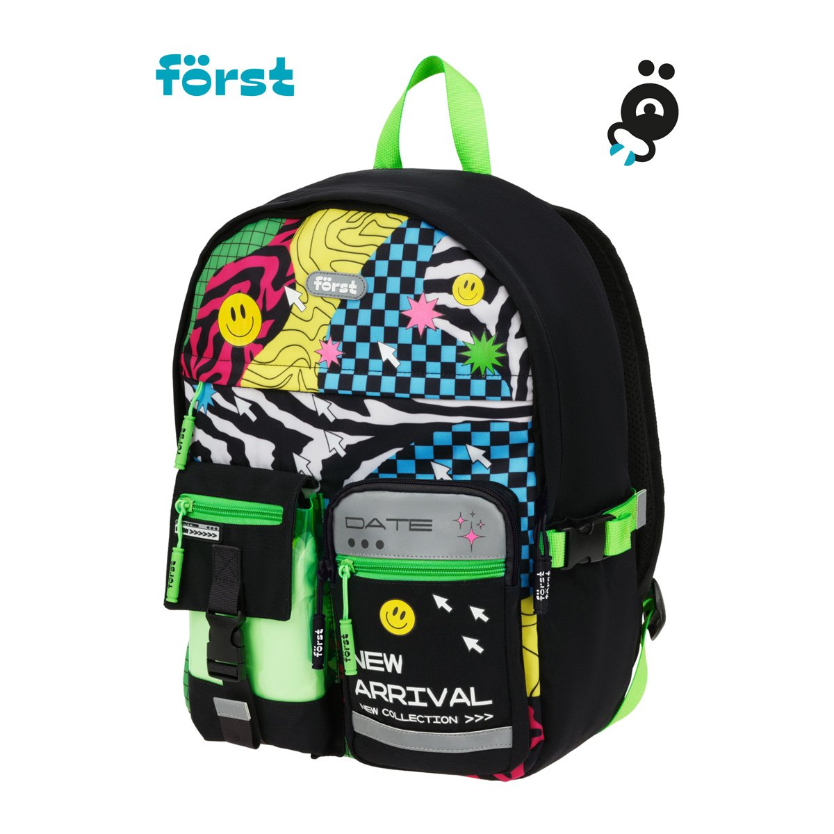Рюкзак Först F-Teens «Graphic» 40×28×15см, 1 отделение, 7 карманов, уплотненная спинка