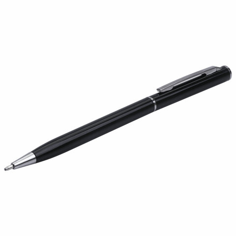 Ручка бизнес-класса шариковая BRAUBERG «Delicate Black», корпус черный, узел 1 мм, линия письма 0.7 мм, синяя