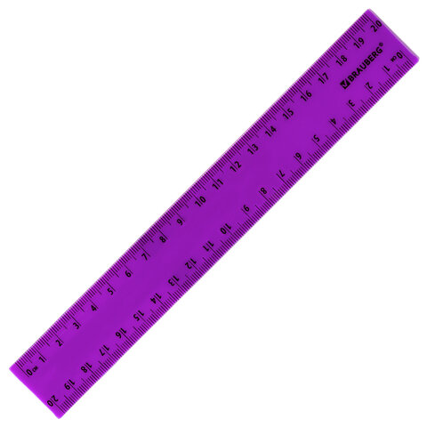 Линейки пластиковые 15, 20 см, неоновые, BRAUBERG, НАБОР 2 штуки, европодвес