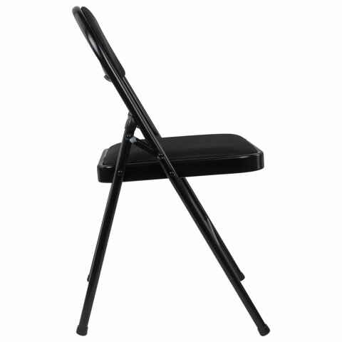 Стул складной BRABIX «Golf Plus CF-003 КОМФОРТ», чёрный каркас, чёрная ткань