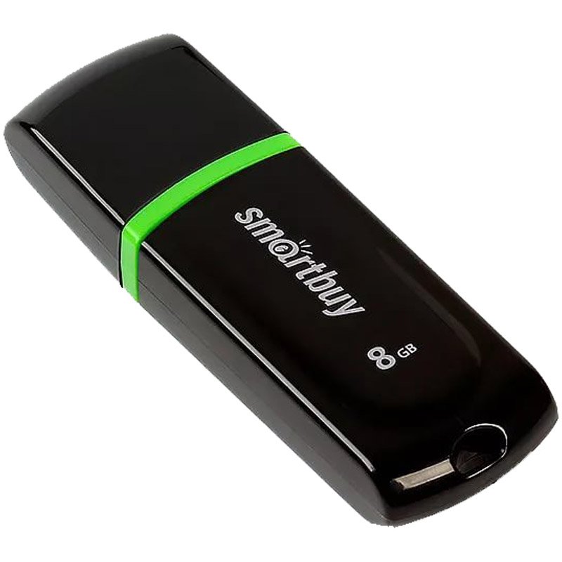 Флэш-диск 8 GB, SMARTBUY Paean, USB 2.0, черный