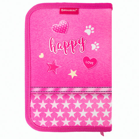Пенал BRAUBERG1 отделение1 откидная планкаполиэстер21×14 см«Happy kitten»270308