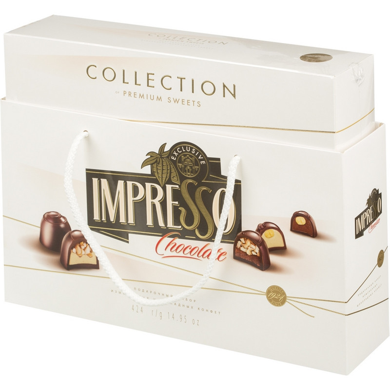 превью Шоколадные конфеты Спартак Impresso белая коробка 424 г