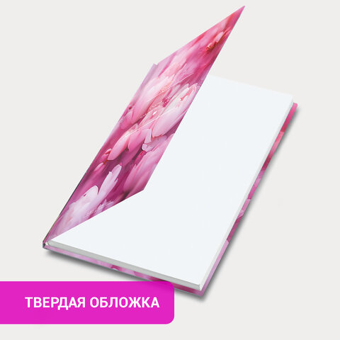 Ежедневник недатированный с резинкой А5 145×203 мм, BRAUBERG, твердый, 128 л., «Peony»