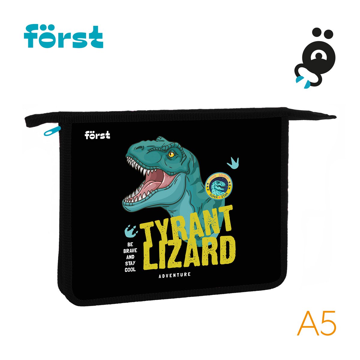 Папка для тетрадей 1 отделение, А5 Först «Cool adventure», 240×205×40мм, пластик, на молнии