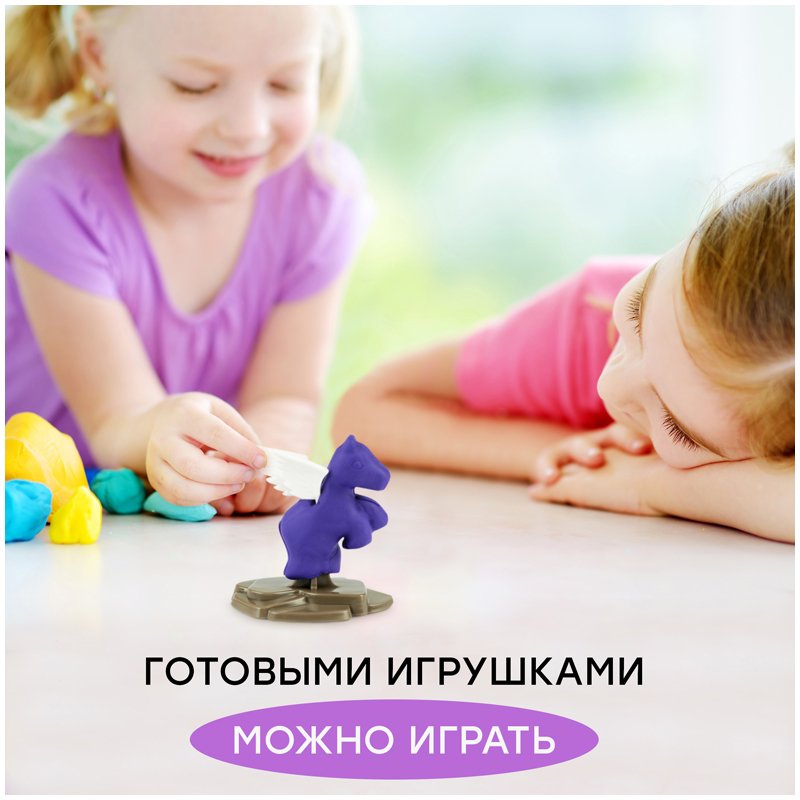 Тесто для лепки Гамма «Малыш. Маленькие пони», 4 цвета*60г, набор с аксессуарами