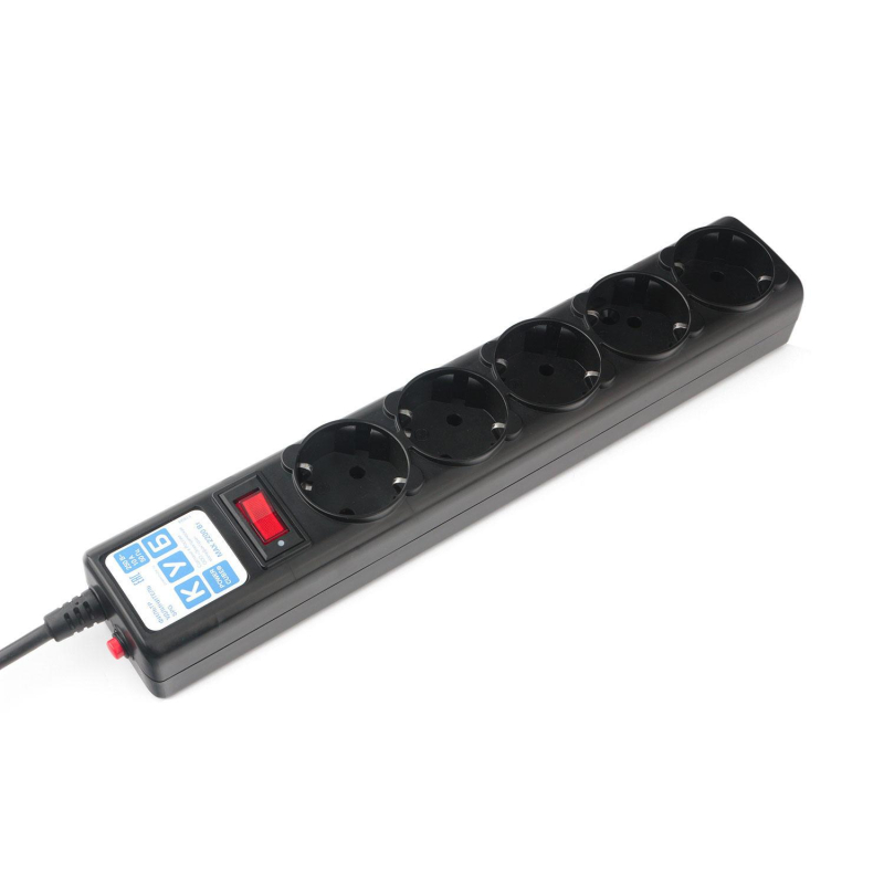Сетевой фильтр Power Cube B 3.0 м 5 розеток (черный) 10А/2.2кВт(SPG5-С3)