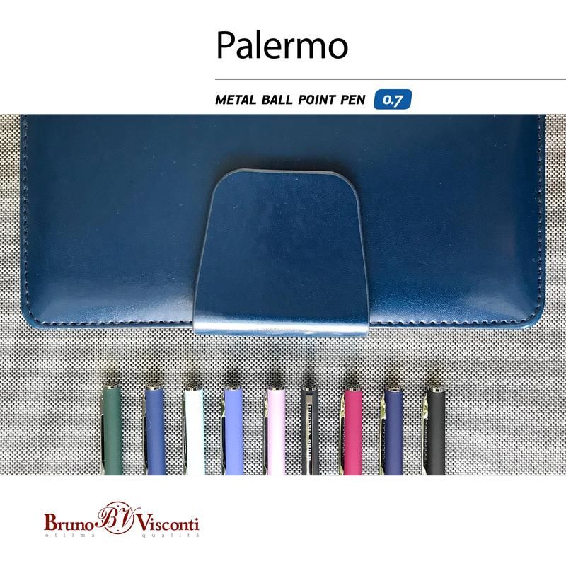 Ручка шариковая автоматическая Bruno Visconti Palermo цвет чернил синий цвет корпуса белый (толщина линии 0.5 мм)