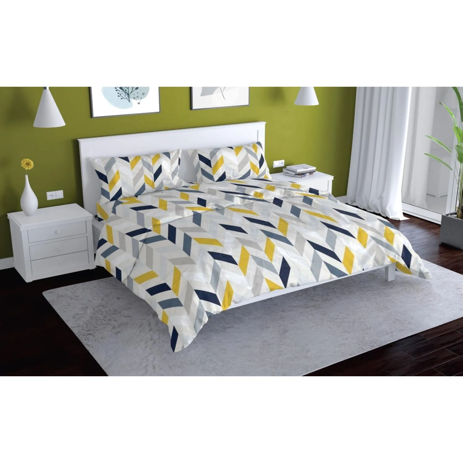 превью Постельное белье 1.5сп, Feneos набивн. поплин 105г/м2(нав.70×70-2шт),28904-1