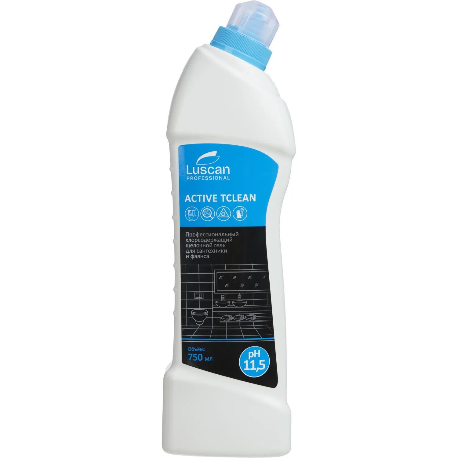 Средство для сантехники чистящее Luscan Professional Active Тclean 0.75 л гель с хлором