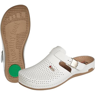 Сабо женские Leon MED950 ПУ из натуральной кожи белые размер 38