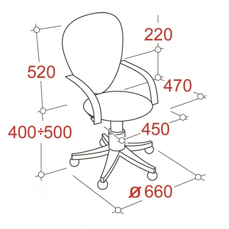 Кресло оператора EChair-203 (ткань черная, сетка оранжевая, хром)