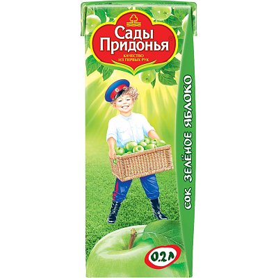 Сок Сады Придонья из зеленых яблок 0.2л