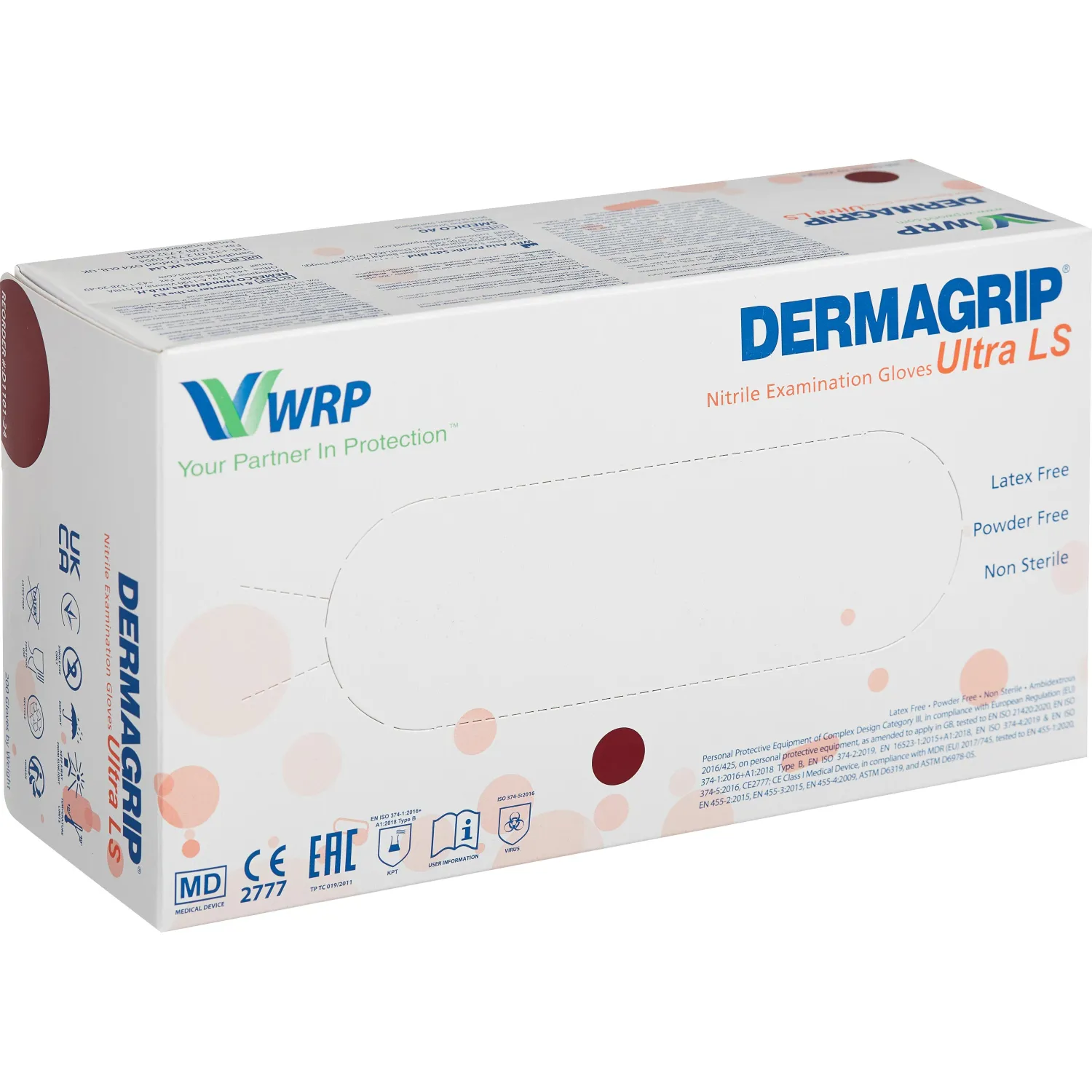 Перчатки нитрил., нестер., н/о, Dermagrip Ultra LS (L) 100 пар D1103-24
