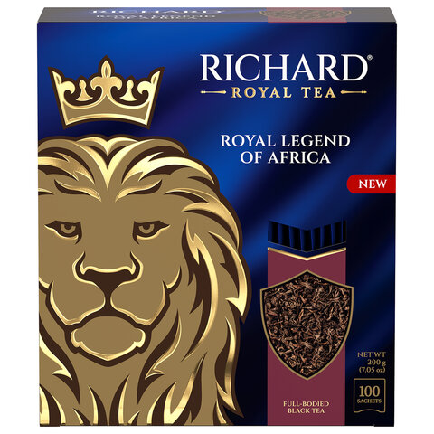 превью Чай RICHARD «Royal legend of Africa» черный, 100 пакетиков в конвертах по 2 г