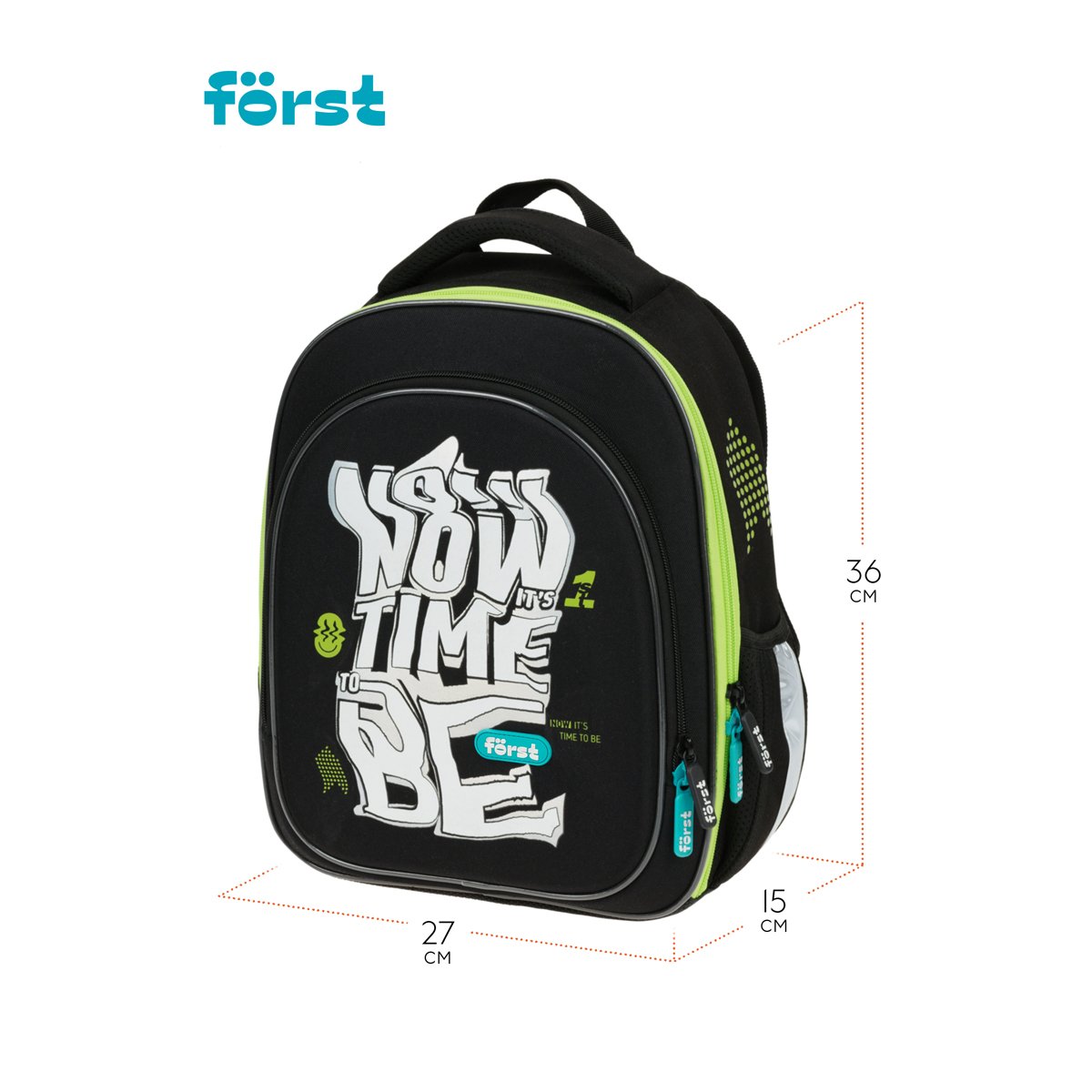 Ранец Först F-LIGHT «Be the 1st» 37×28×16см, 2 отделения, 2 кармана, анатомическая спинка