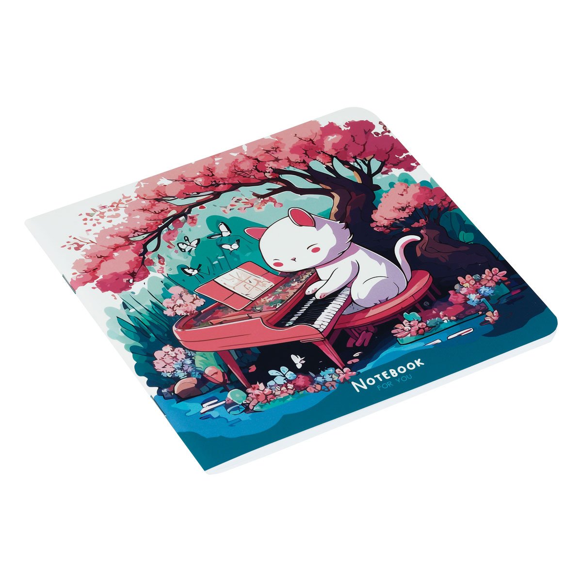 Записная книжка 170×170 мм 40л. на скрепке MESHU «Cat`s symphonie», soft-touch ламинация, блок без линовки, 80г/м2