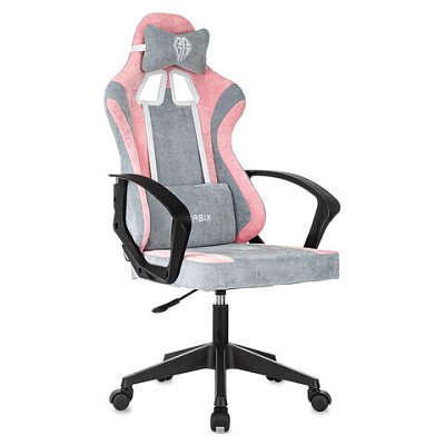 Кресло компьютерное BRABIX ''Forcer GM-127''2 подушкитканьрозовое/серое533215