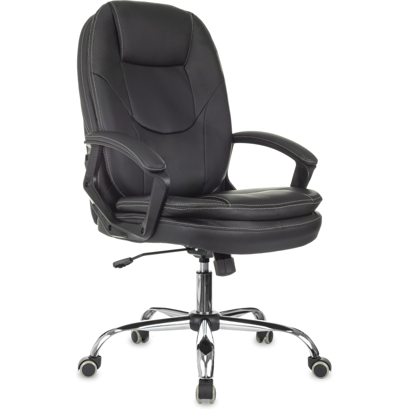 Кресло VB_EChair 668 TPU/SL черный экокожа крестов. металл хром