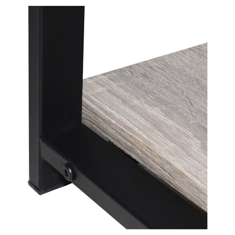 Стол на металлокаркасе BRABIX «LOFT CD-006», 1200×500х730 мм, 2 полки, цвет дуб антик