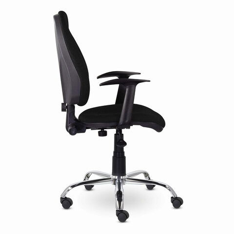 Кресло BRABIX «Comfort MG-322»хромрегулируемая эргономичная спинкатканьчерное532558