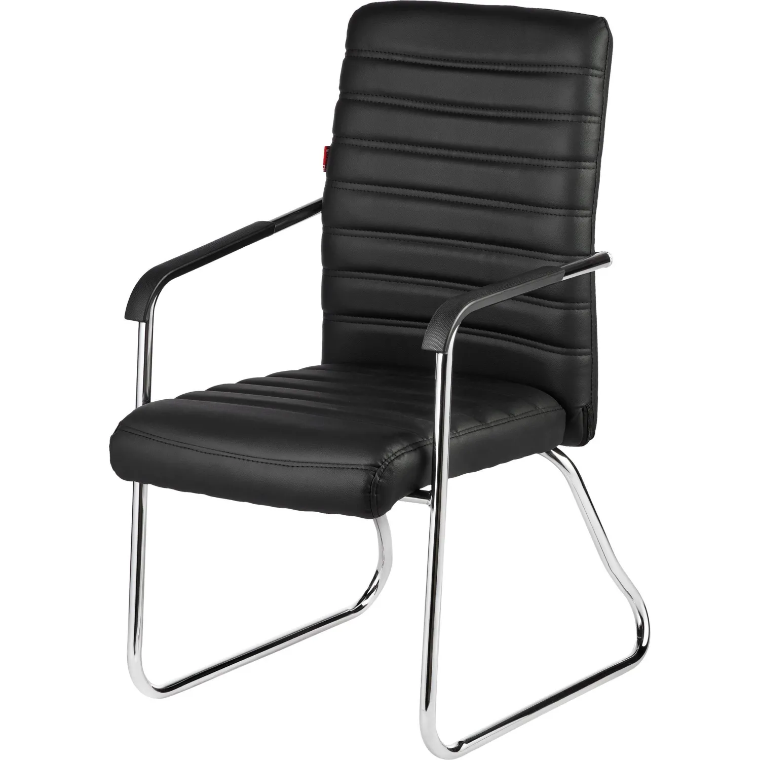 превью Конференц-кресло Easy Chair 806 VPU чёрное (экокожа, металл хромированный)