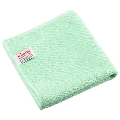 Салфетки VILEDA PROFESSIONAL «МикроТафф Плюс» КОМПЛЕКТ 5 шт., микрофибра, зеленый, 38×38 см