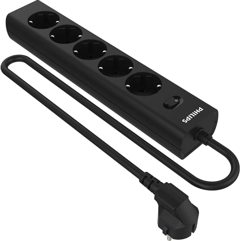 Сетевой фильтр Philips CHP2155BA/51 5р/2м, 10А, черный