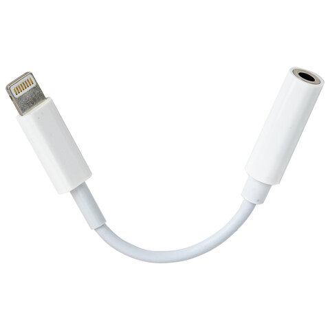превью Переходник для наушников с iPhone LIGHTNING на AUX (MINI JACK 3.5 мм), SONNEN, 0.1 м, белый