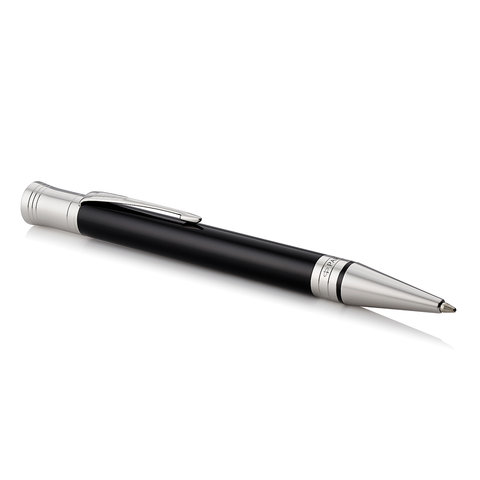 Ручка шариковая PARKER «Duofold Classic Black CT», корпус черный, детали палладий, черная, 1931390