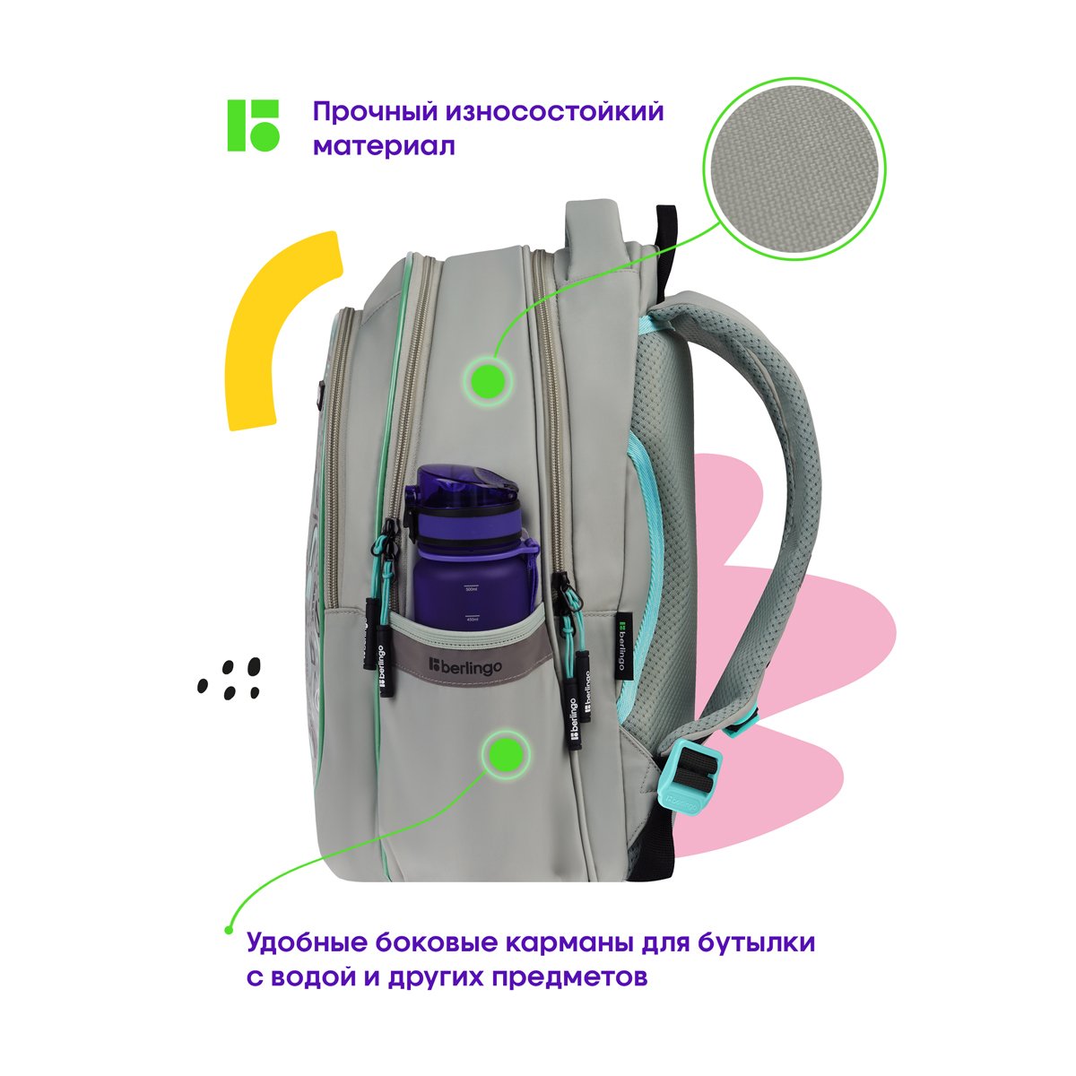 Рюкзак Berlingo Modern «Eyes» 38×30×18см, 3 отделения, 2 кармана, эргономичная спинка