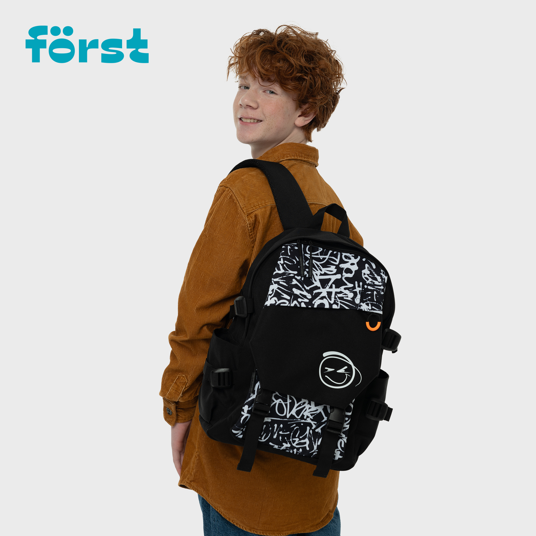 Рюкзак Först F-City «Street Beat» 43.5×28×16см, 1 отделение, 5 карманов, уплотненная спинка