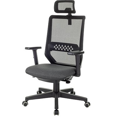 Кресло VB_EChair 663 TC-H черный TW-01 38-418 сетка/ткань