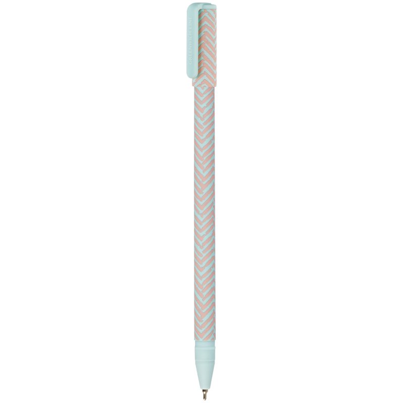 Ручка шариковая Greenwich Line «Pastel chevron» синяя, 0.7 мм, игольчатый стержень, софт-тач