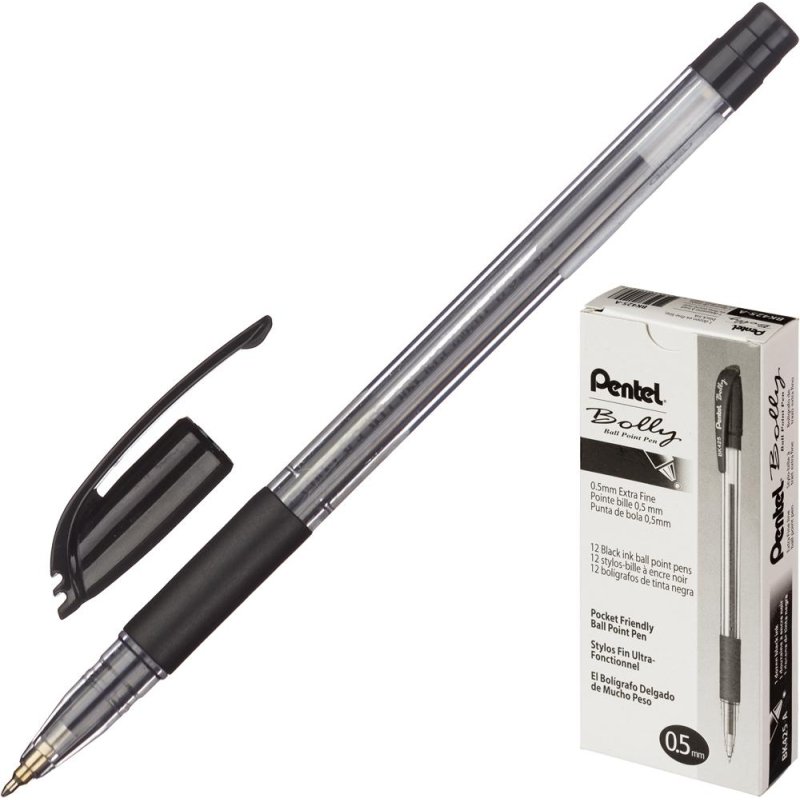 превью Ручка шариковая PENTEL Bolly BK425-A резин. манжет., черный 0.5мм
