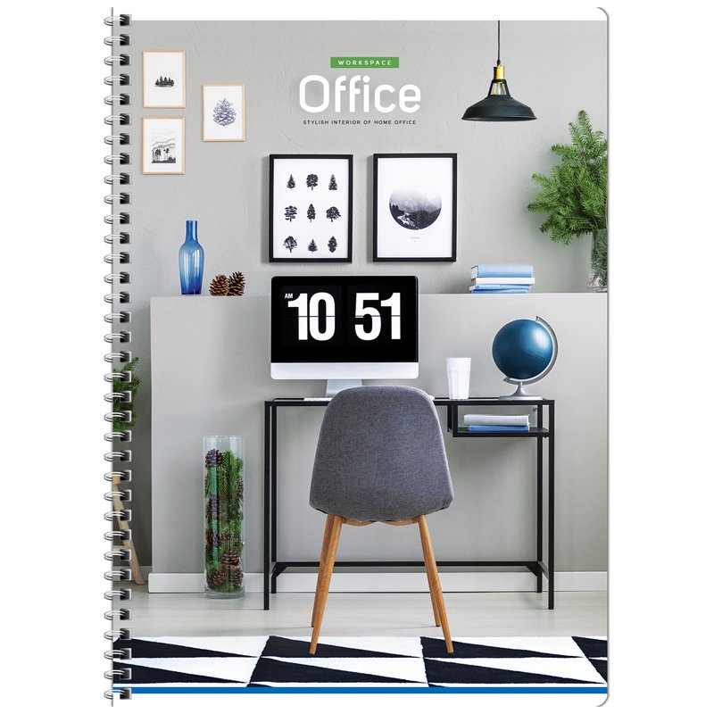 Тетрадь 96л., А4, клетка на гребне ArtSpace «Офис. Home office»