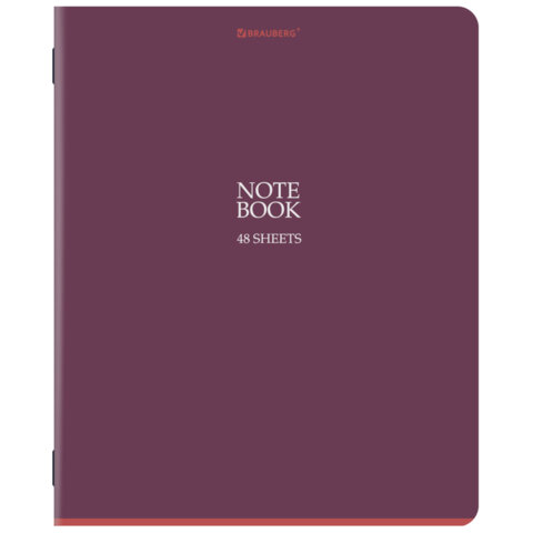 Тетрадь А5, 48 л., BRAUBERG, скоба, клетка, SoftTouch, «NoteBookMono», (микс в спайке)