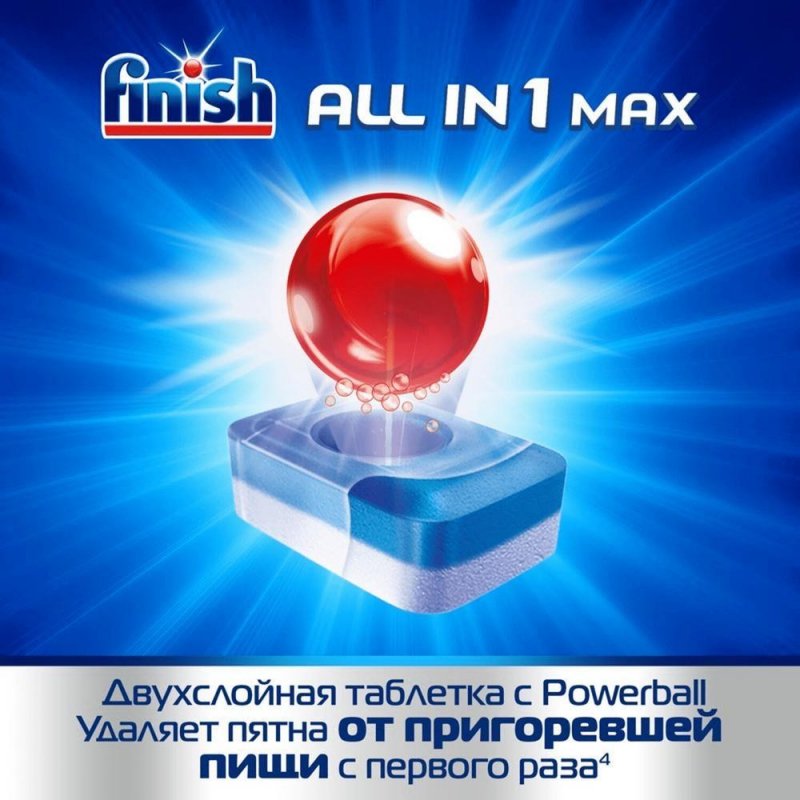 Таблетки для посудомоечных машин Finish All in 1 Max Лимон (65 штук в упаковке)