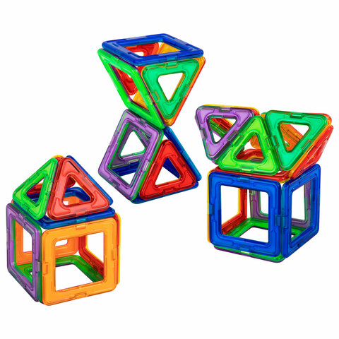 Магнитный конструктор MAGNETIC BLOCKS, 30 магнитных деталей, BRAUBERG KIDS