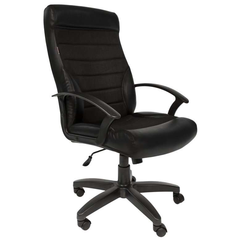 Кресло для руководителя Easy Chair 639 TPU черное (экокожа/ткань/пластик)