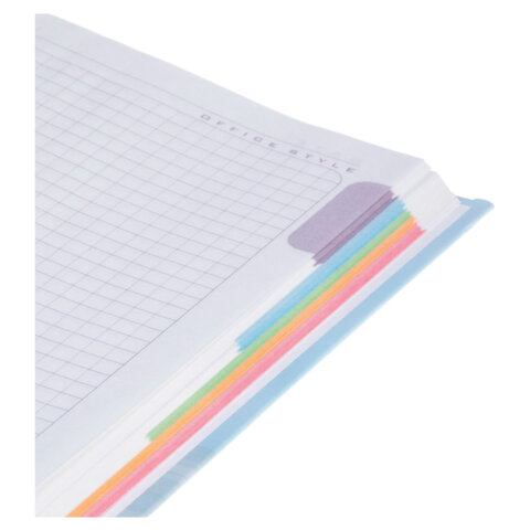 Блокнот А5 167×216 мм, 80 л., твёрдый, клетка, матовая ламинация, лак, блок 5 цв., HATBER, «Россия», 085282