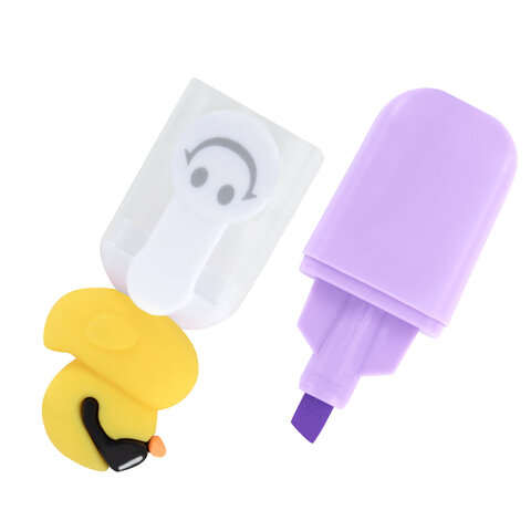 Набор текстовыделителей с топперами 6 ЦВЕТОВ ПАСТЕЛЬ, «КРУТЫЕ УТЯТА», линия 1-4 мм, FUNSTER (ФАНСТЕР)