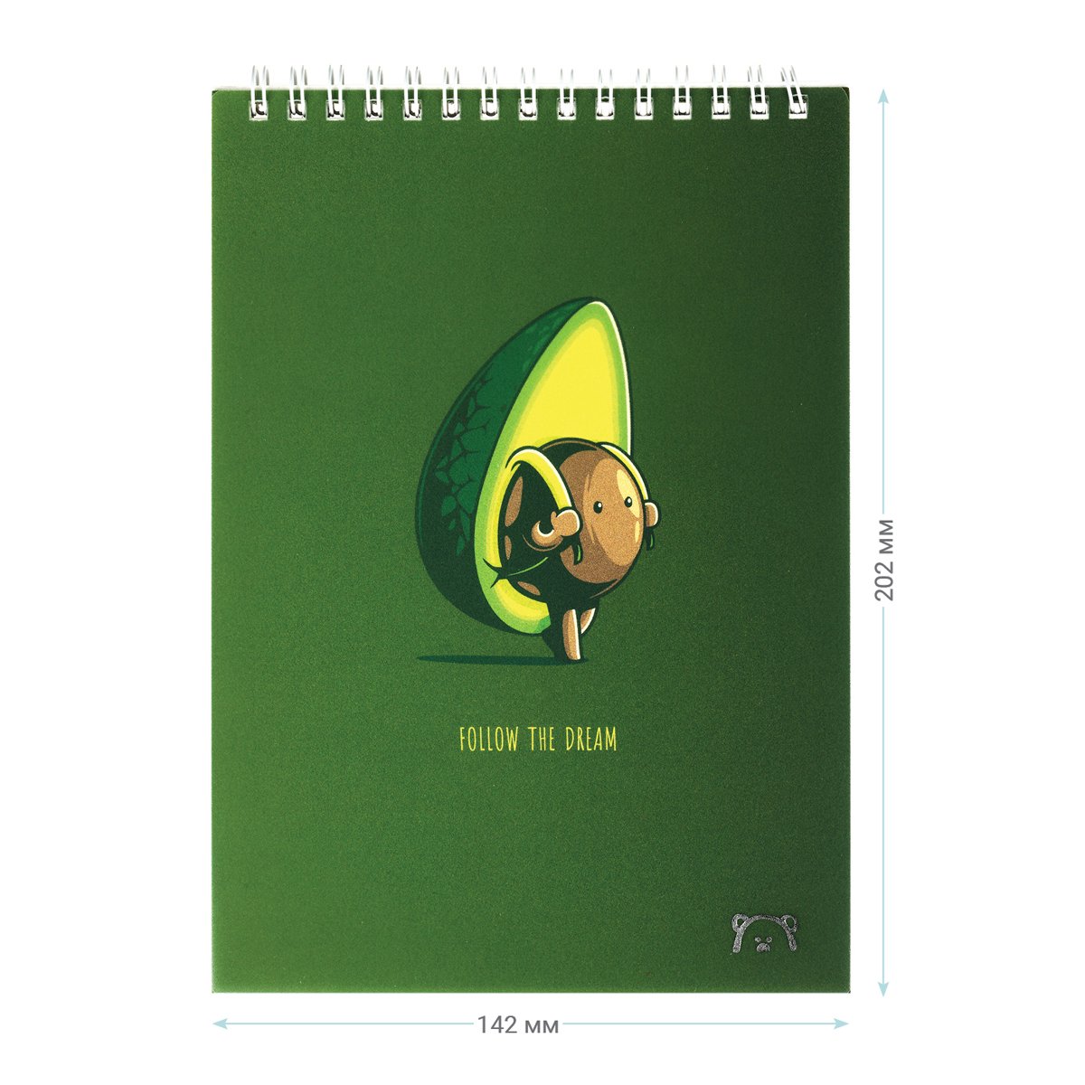 Блокнот А5 60л. на гребне MESHU «Avocadreams», пластиковая обложка