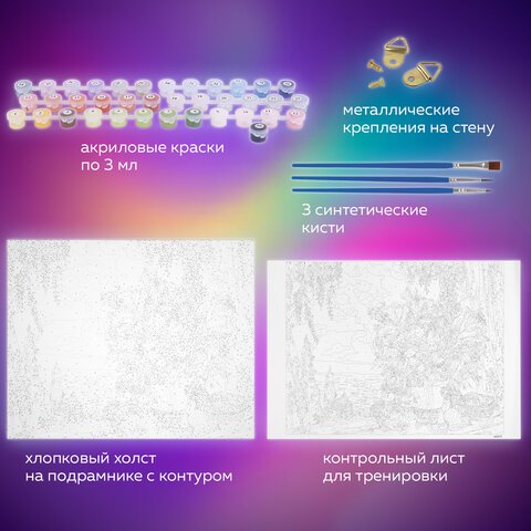 Картина по номерам 40×50 см, ОСТРОВ СОКРОВИЩ «Букет с гладиолусами», на подрамнике, акрил, кисти
