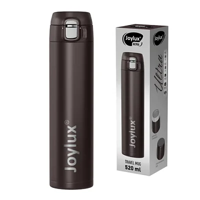 Термокружка 520 мл JOYLUX (ДЖОЙЛЮКС) ULTRA BROWN, нержавеющая сталь SUS304, коричневый матовый