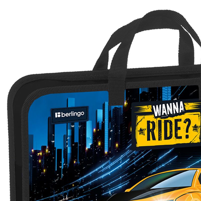 превью Папка с ручками 1 отделение, А4 Berlingo «Ride», 340×245×75мм, пластик, на молнии