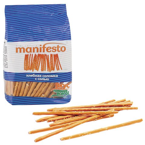 превью Хлебная соломка MANIFESTO, с солью, 150 г, ш/к 40056